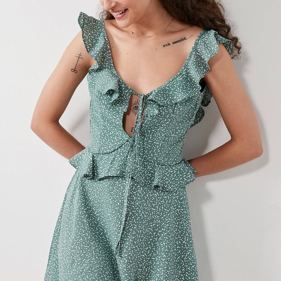 Flynn Skye Mimi Ruffle Mini Dress Polka Dot Print - Picture 4 of 8